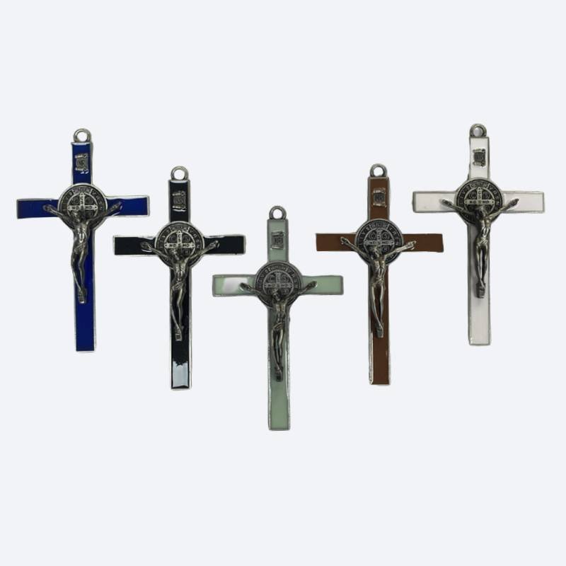 Crucifixo de Metal Branco 13 cm