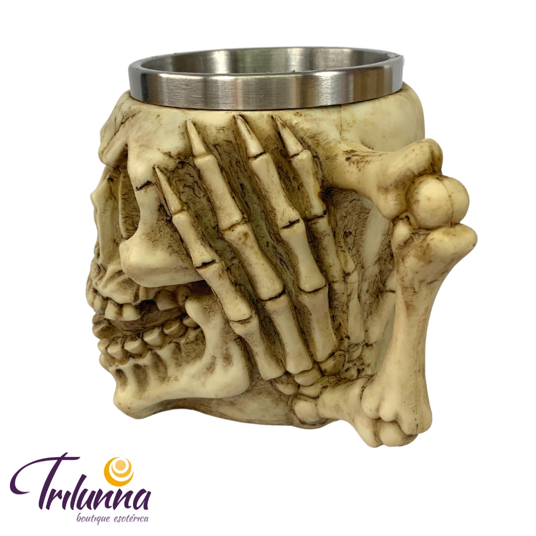 Caneca Decorativa Colecionável 11Cm Caveira Não Ouço