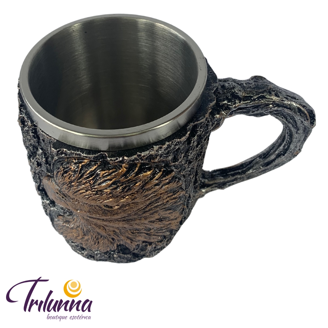 Caneca Decorativa Colecionável 11Cm Águia Dourada