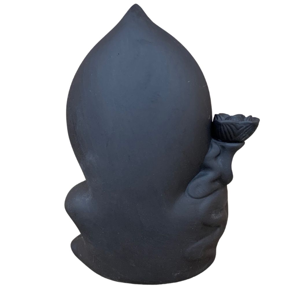 Incensário Cascata Cerâmica Kuanyin Marrom 16cm
