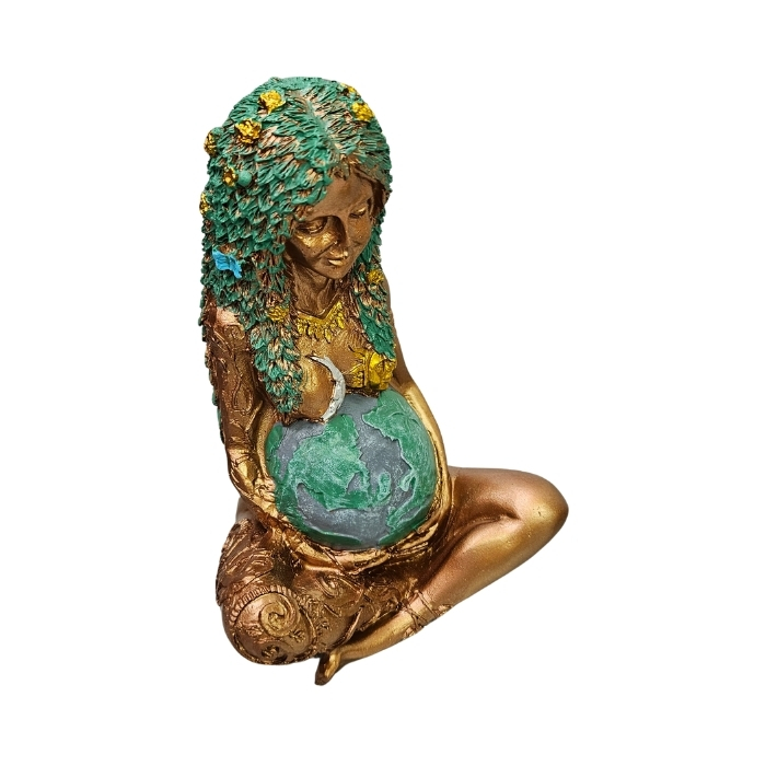 Deusa Gaia Colorida 14cm Estátua Decorativa de Resina